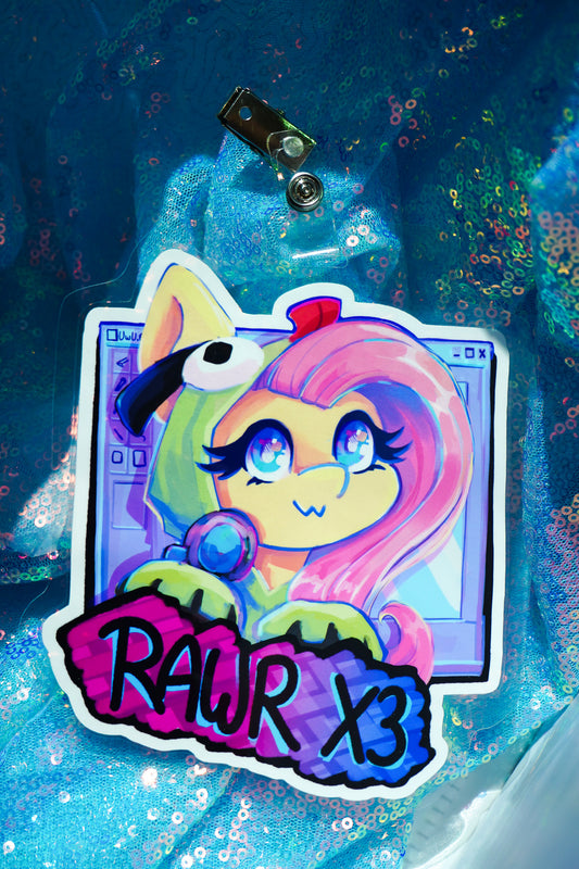 Fluttershy RAWR X3 Badge