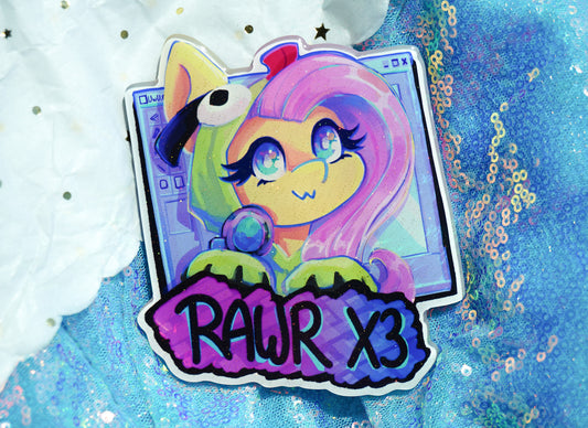 Fluttershy RAWR X3 Large Magnet