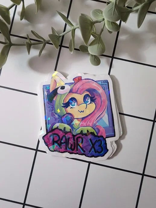 Fluttershy RAWR X3 sticker